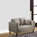 Hak 52 Inch Loveseat, Rounded Curved Arms, Biscuit Tufting, Wood Legs, Taupe Taupe Solid Wood 2 Seat