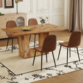 Table And Chair Set. Modern Dining Table With Mdf Top And Beautiful Mdf Legs. Comes With Brown Comfortable Chair With Seat And Metal Legs. Suitable For A Wide Range Of Decorative Styles. Brown,Wood Seats 4 Mdf