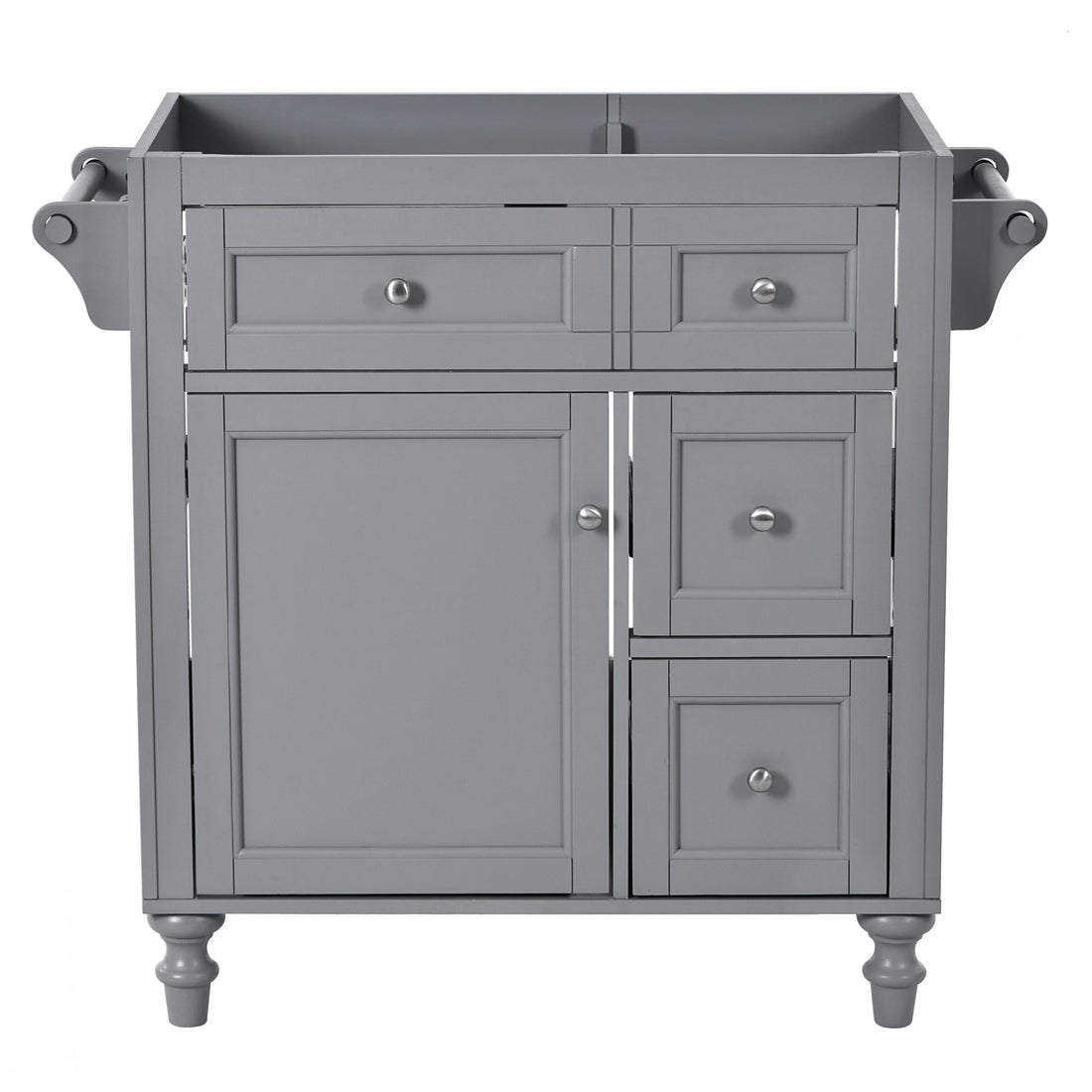 30'' Bathroom Vanity Without Top Sink, Modern Bathroom Storage Cabinet With 2 Drawers And A Tip Out Drawer Not Include Basin Grey Bathroom Modern Solid Wood Mdf