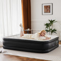 Inflatable Air Mattress With Built In Pump, Queen Size 18In Black Pvc Queen