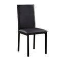 Set Of 4 Dining Chairs Black Faux Leather Upholstery Casual Dining Room Furniture Metal Frame Black Dining Room Side Chair Metal