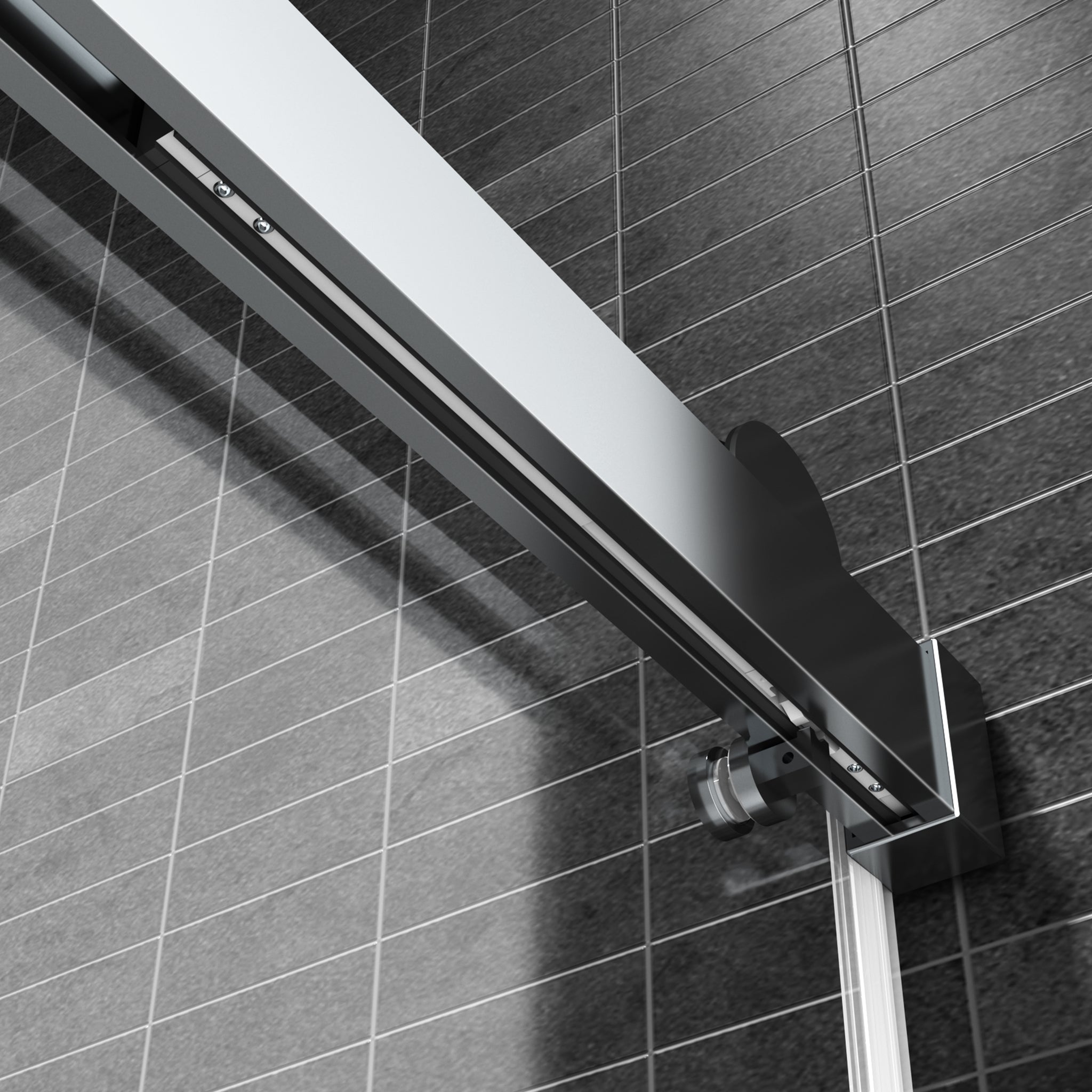 Top Rail Only, Stainless Steel Top Track With Buffer For Shower Door, 24D01P02 60Chx Chrome Stainless Steel