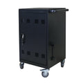 Tablet Laptop 32 Bit Plastic Device Basket Device For Mobile Charging Trolley Includes Cable Management Dividers, Cable Clips, Storage Compartment, And Removable Doors Black Matt Black Steel Metal