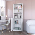 Sutton 2 Door Bookcase, Storage With Multi Level Shelves And Double Door Design White Particle Board Engineered Wood