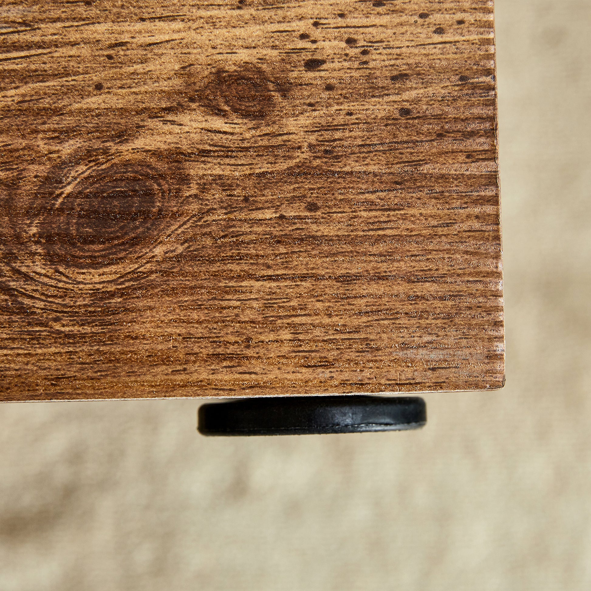 Compact Mdf Coffee Table: 11.8X11.8X19.6 Inches, Stylish Texture Design Wood Mdf