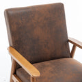 25.38'' Wide Classic Mid Century Modern Arm Chair, Light Brown Light Brown Microfiber