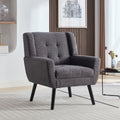 Modern Soft Teddy Material Ergonomics Accent Chair Living Room Chair Bedroom Chair Home Chair With Black Legs For Indoor Home Grey Teddy Fabric Grey Foam Upholstered
