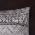 6 Piece Reversible Jacquard Quilt Set With Throw Pillows Grey Taupe Full Queen Grey Taupe Cotton
