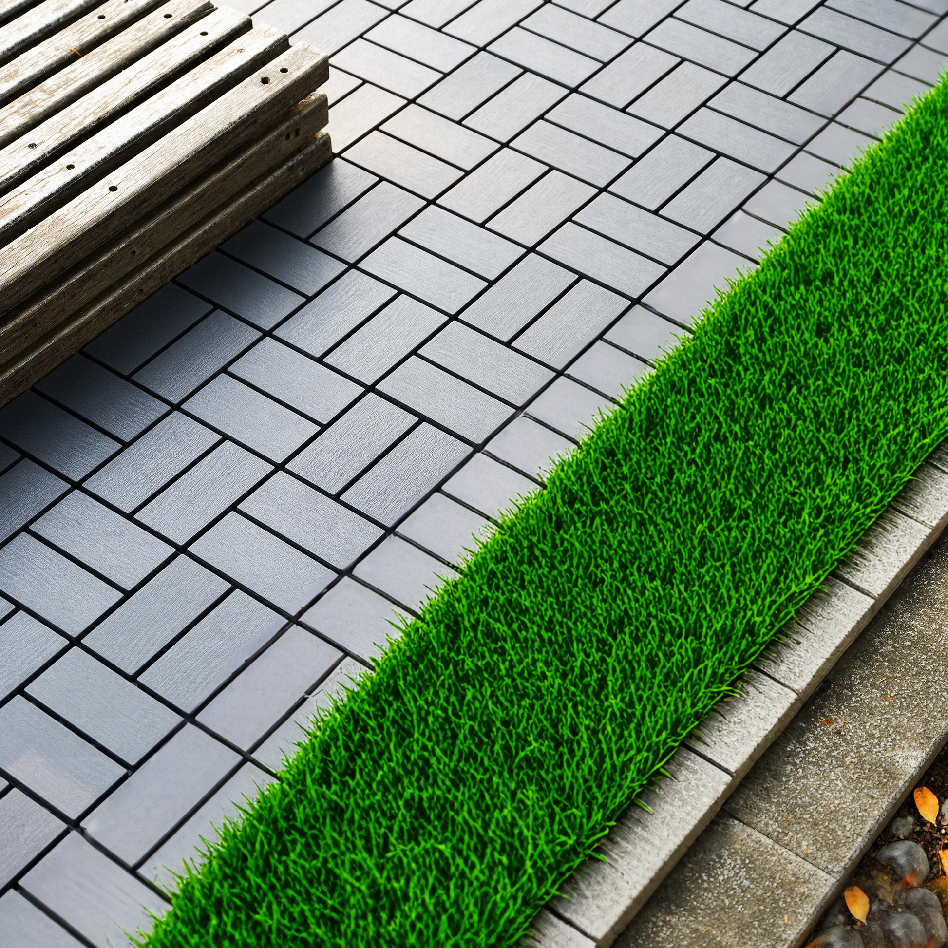 Plastic Interlocking Deck Tiles,44 Pack Patio Deck Tiles,12"X12" Square Waterproof Outdoor All Weather Use, Outdoor And Indoor Patio Decking Tiles For Poolside Balcony Backyard, Dark Grey Grey