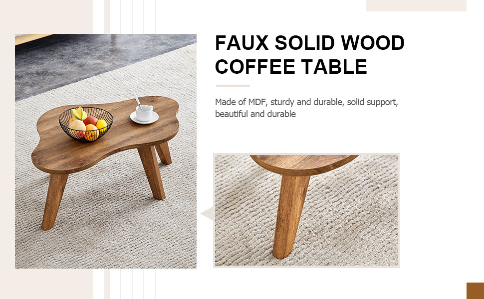 Modern Minimalist Wood Color Table Top Coffee Table. Log Style Coffee Table.Cloud Shape Gives You A Experience, Computer Desk. The Game Table. Suitable For Dining And Living Rooms. Wood Mdf