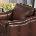Belfast Top Grain Leather Chair Brown Primary Living Space Mid Century Modern Eucalyptus Down Filling Leather