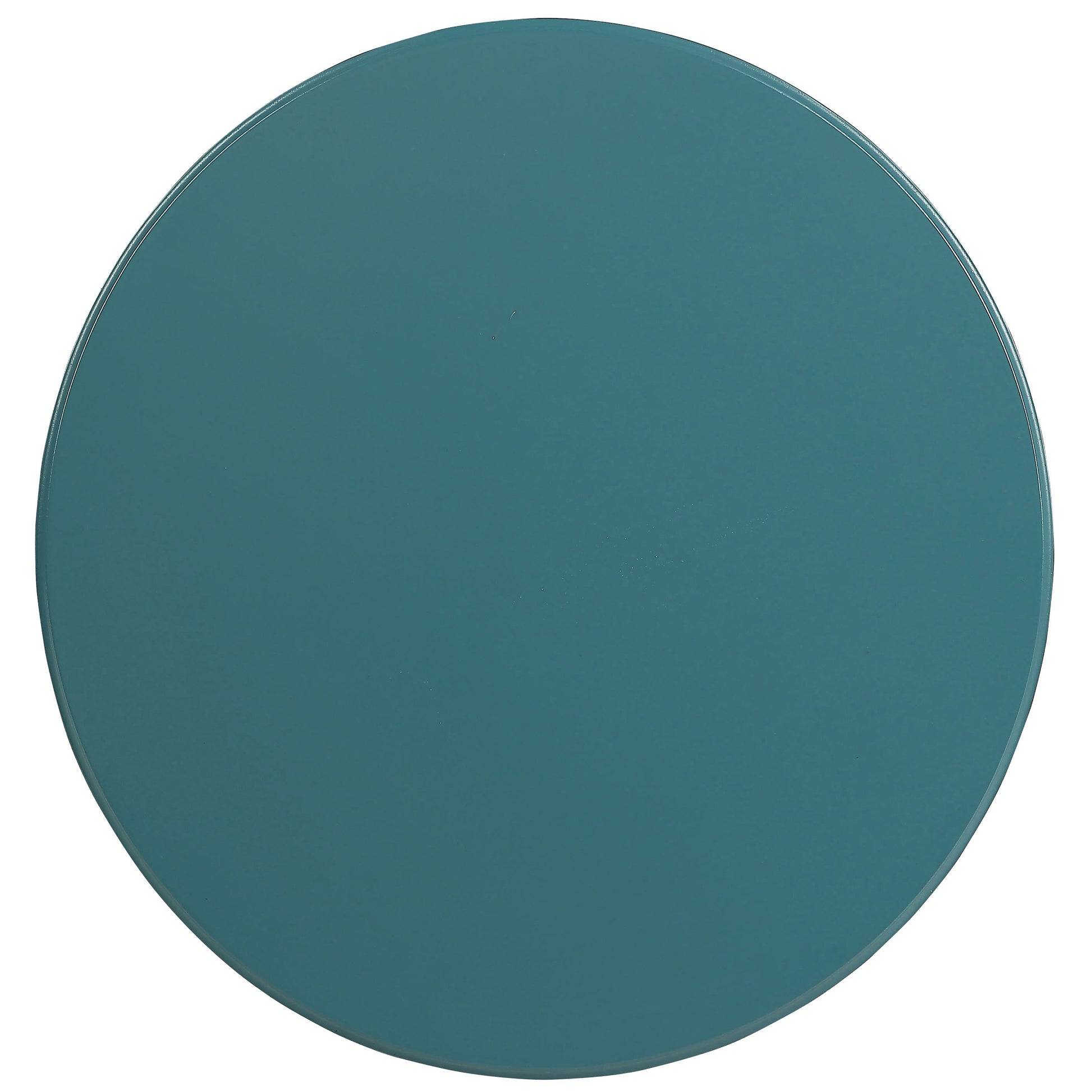 Teal Round Wooden Side Table Teal Primary Living Space Round Wood Pedestal