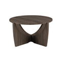 Contemporary Open Arch Base Round Coffee Table Cerused Ash Dark Gray Mdf Mdf
