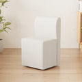 Two Piece Set Of Wheeled Dining Chairs, Modern Rolling Dining Chairs, Footstools With Wheels, Suitable For Bedrooms, Reading Rooms, Living Rooms, Beige Linen Chairs Beige Foam Linen