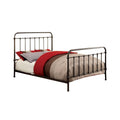 Metal Full Size Platform Bed With Headboard & Footboard, Deep Bronze Bronze Metal