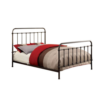 Metal Full Size Platform Bed With Headboard & Footboard, Deep Bronze Bronze Metal