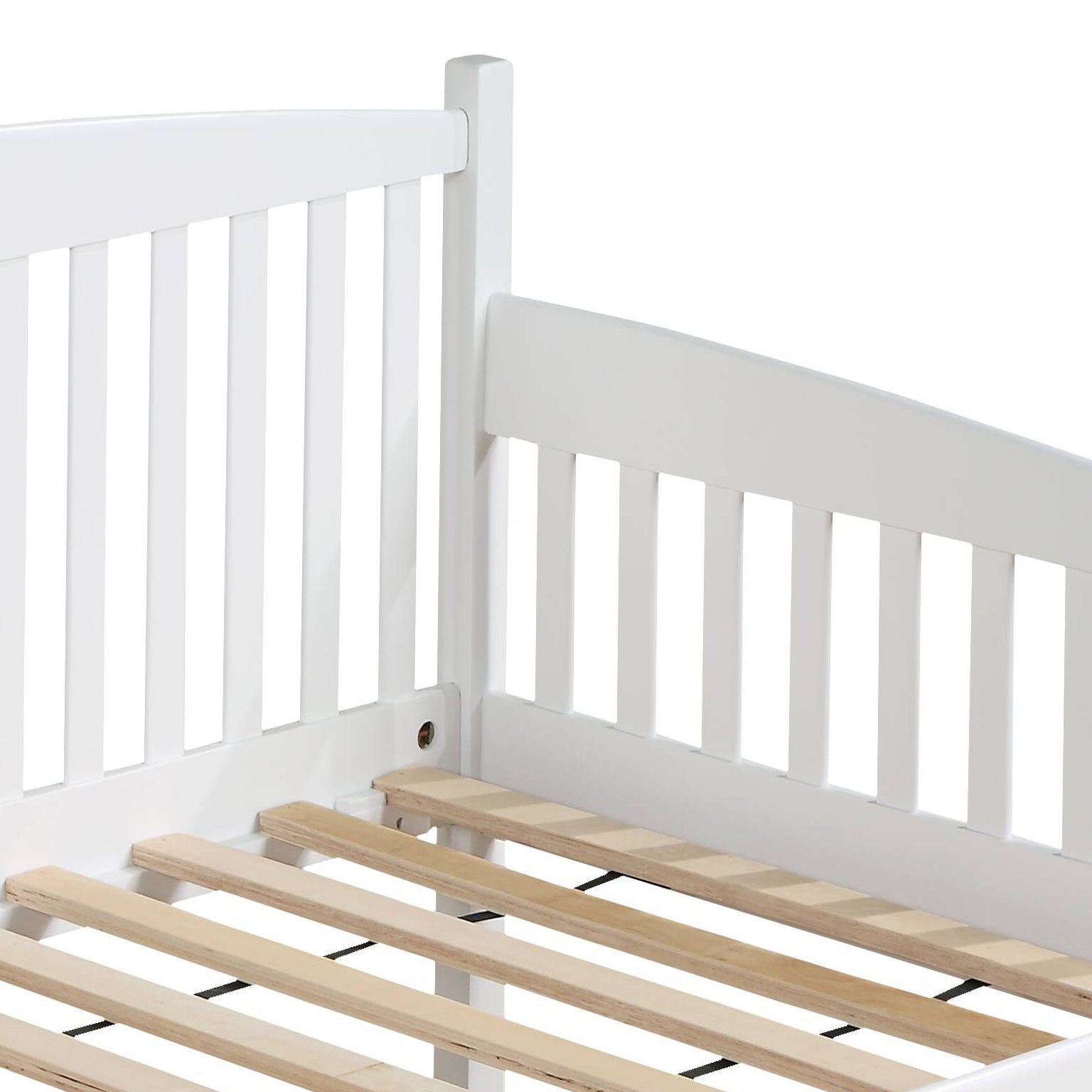 White Back Twin Daybed Box Spring Not Required Twin White Wood White Transitional Wood