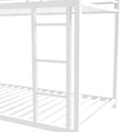 Metal Twin Over Twin Bunk Bed Heavy Duty Sturdy Metal Noise Reduced Safety Guardrail No Box Spring Needed,White Twin White Metal Metal