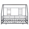 Twin Size Metal House Bed With Trundle, Black Twin Black Metal