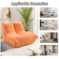 Fireside Chair, Large Bean Bag Chair For Adults, Lazy Floor Sofa For Home, Playing Bean Bag Chair, One Piece High Resillence Sponge, Flannelette Fabric, Orange Orange Soft Foam Flannelette,Foam