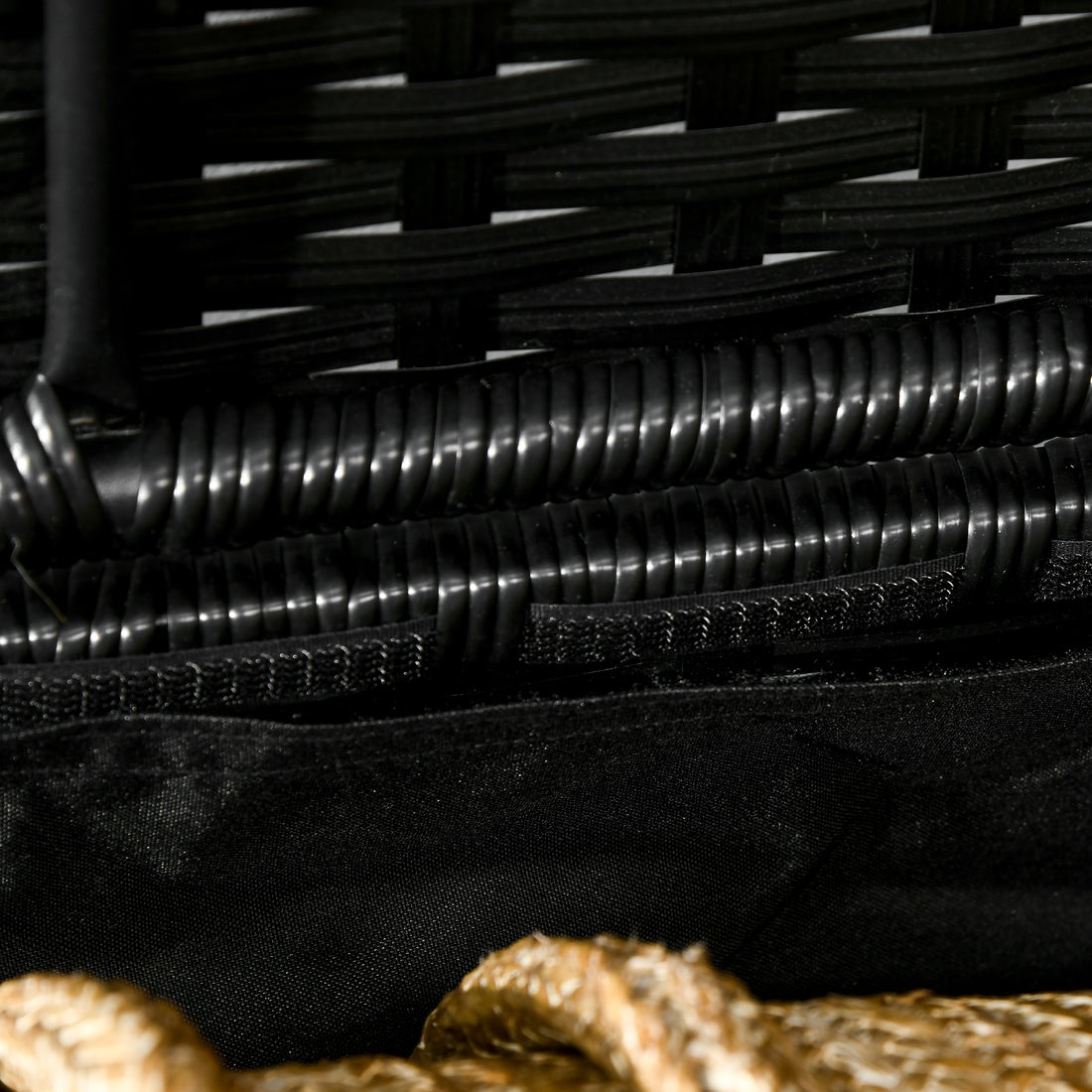 Outsunny Outdoor Deck Box & Shoe Storage, Pe Rattan Wicker Towel Rack With Liner For Indoor, Outdoor, Patio Furniture Cushions, Pool, Toys, Garden Tools, Black Black Steel