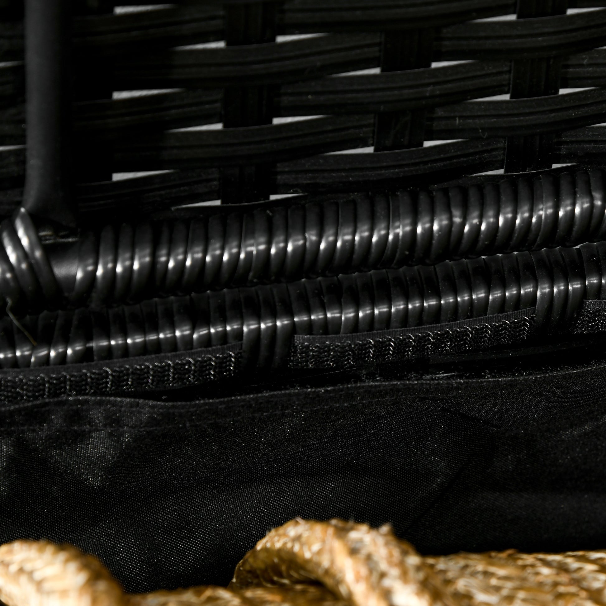 Outsunny Outdoor Deck Box & Shoe Storage, Pe Rattan Wicker Towel Rack With Liner For Indoor, Outdoor, Patio Furniture Cushions, Pool, Toys, Garden Tools, Black Black Steel