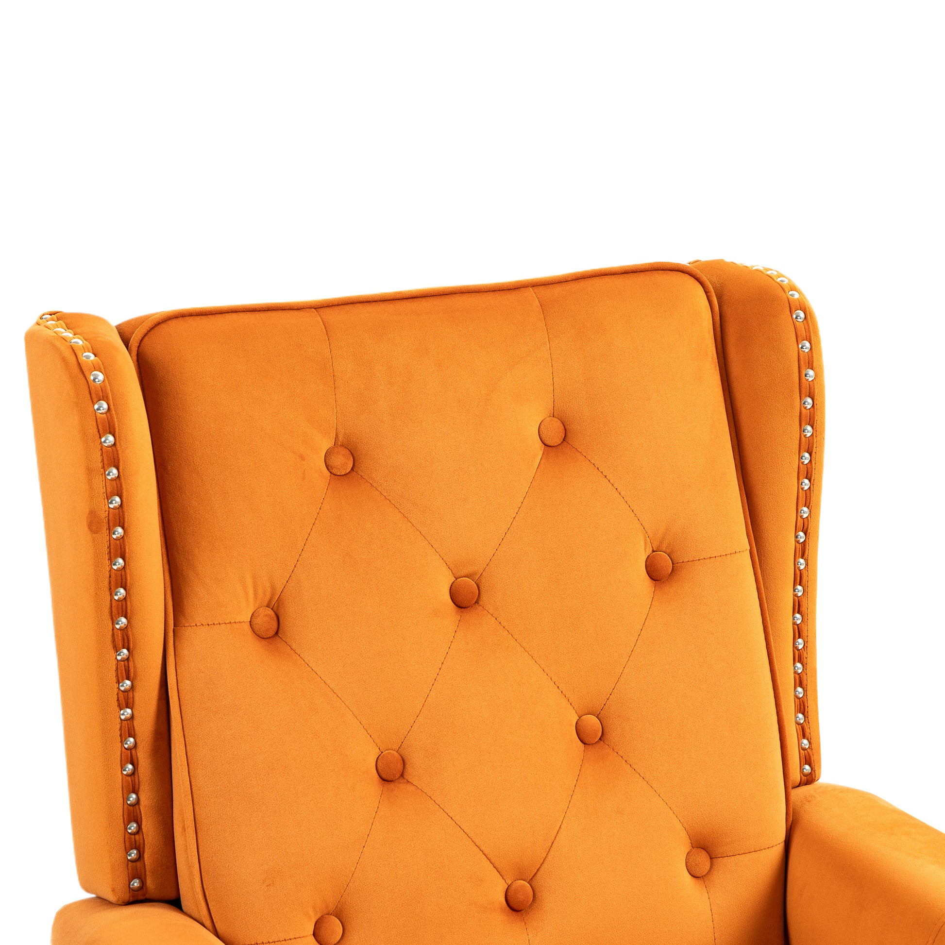 Coolmore Wood Frame Armchair, Modern Accent Chair Lounge Chair With Sturdy Wood Legs For Living Room Bedroom Orange Orange Foam Velvet