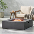 50000 Btu Square Mgo Fire Table Tank Outside Tank Cover Not Included Dark Grey Magnesium Oxide