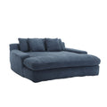 Coolmore Chenille 2 Seater Lazy Sofa With 5 Back Pillows,Comfy Sofa Deep Seat Couch For Living Room,Club Navy Navy Foam Chenille 2 Seat