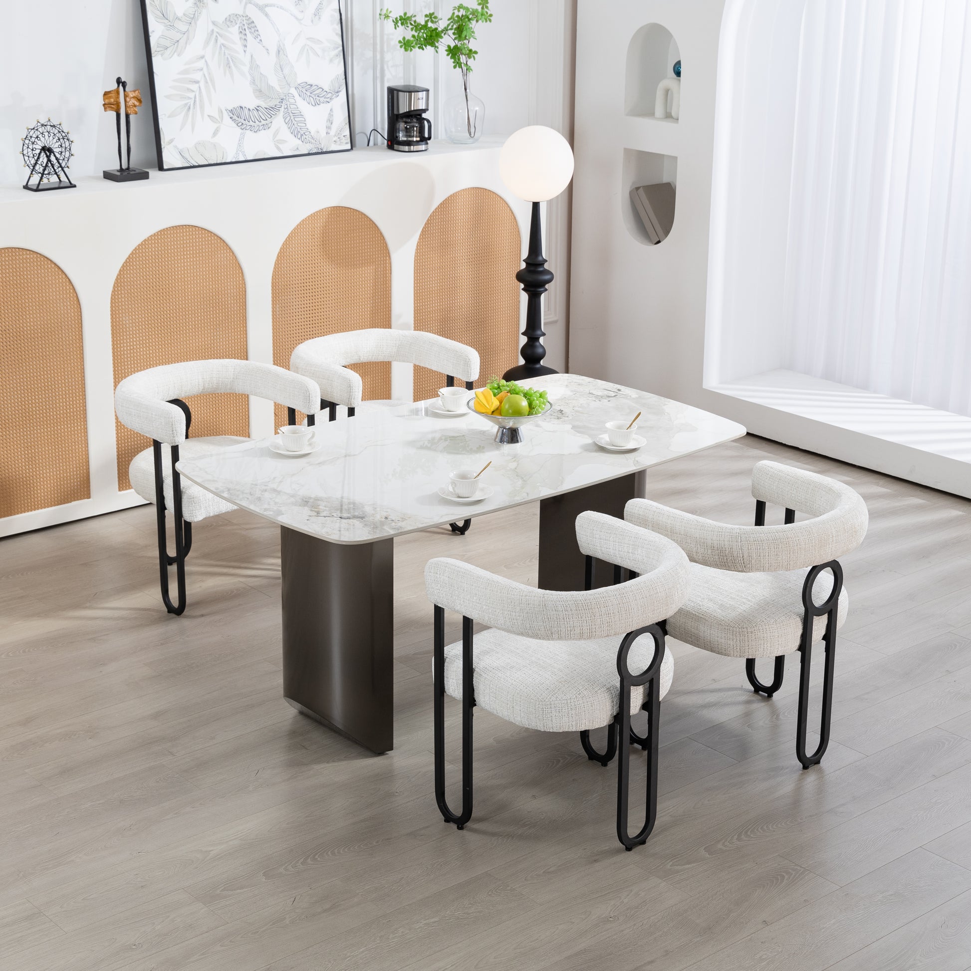 Coolmore Contemporary Designed Chenille Fabric Upholstered Accent Dining Chair Barrel Side Chairs Kitchen Armchair For Living Room Set Of 2 Beige Chenille Beige Dining Room Foam Chenille