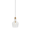Bell Shaped Glass Pendant Gold Clear Dia.13