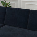 85 Inches Sofa Bed, 3 Seater Sleeper Sofa With Storage Chaise, Square Handrail With Pull And Copper Nail,Chenille, Pull Out Couch For Living Room Blue Chenille 3 Seat