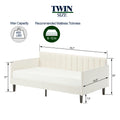 Same As B083121461 Elena Twin Size Beige Velvet Upholstered Daybed, Ribbed Tufted Backrest, Daybed In Lavish Modern Design, Richly Hued Foam Comfort Box Spring Not Required Twin Ivory Metal Bedroom Daybeds Velvet Velvet Upholstered