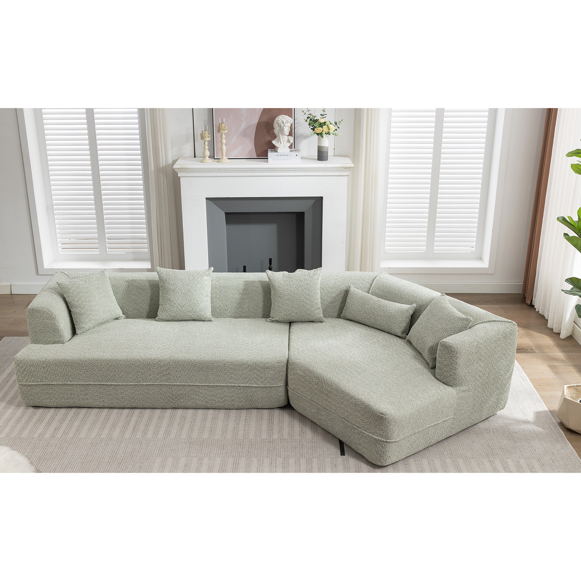 And Upgraded Extended Edition Modular Sofamodern Minimalist Style Sofa, Upholsteredfree Combination, Round Fiber Fabric, Anti Wrinkle Fabric,Dimension Extension,Green Green Polyester Primary Living Space Medium Soft Tight Back Modern Flared Arms Fiber