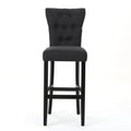 Barstool2Pcs Set Dark Grey Wood Fabric