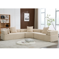 Arrived Oversized Combination Sofa,Curved Sofa,Upholstered 4 Seater Couch For Living Room, Modern Modular 3 Piece Free Combination, Semicircular Modular Sofaboucle, Khaki Khaki Polyester Primary Living Space Soft Tight Back Modern Square Arms Foam