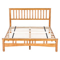 Queen Size Elegant Style Wooden Platform Bed Frame With Headboard,No Need Box Spring,Easy Assembly Queen Oak Rubber Wood