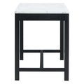 5 Piece Modern Faux Marble Versatile Bar Table Set With Storage Drawers And Padded Stools, Ideal For Space Saving Dining Nooks Or Small Kitchens Black Black Solid Wood Mdf
