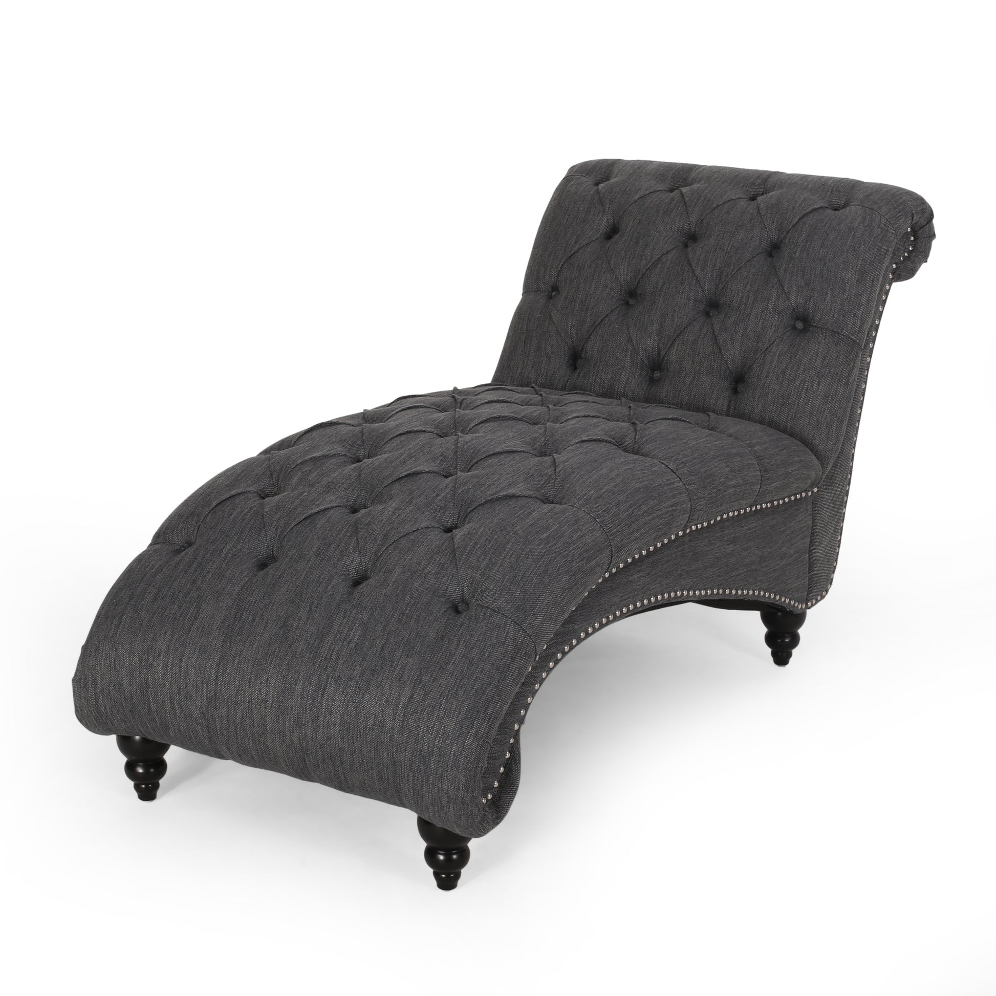 Chaise Lounge Charcoal Fabric 1 Seat