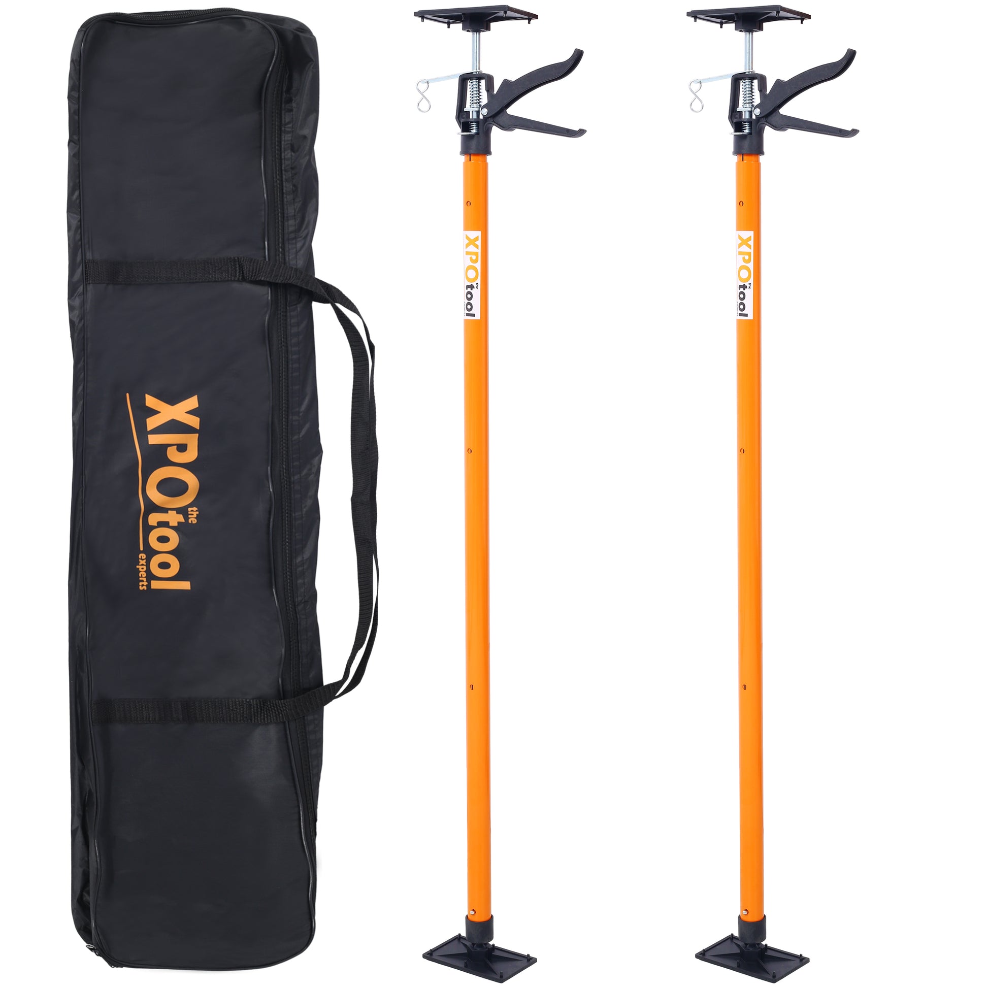 2Pack Adjustable Support Pole,Steel 3Rd Hand Support System,Support Rod For Jacks Cargo Bars Drywalls,Cabinet Jacks For Installing Cabinets,Extends From 45 To 114 Inch ,With Carry Bag Orange Steel