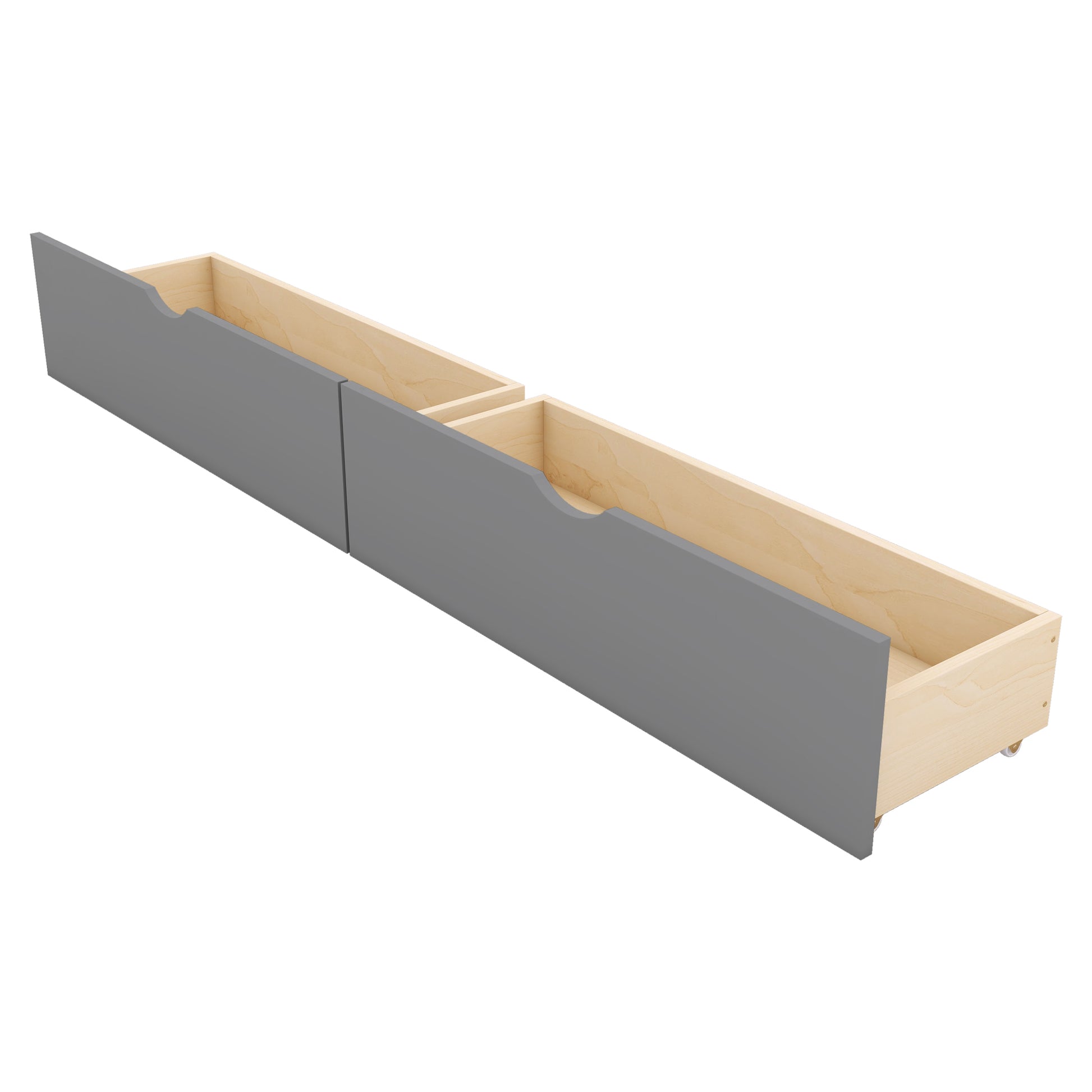 Queen Size Rattan Platform Bed With With 2 Big Drawers, T Size Trundle, Gray Queen Gray Plywood