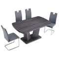 Dining Table Set For 4 6, 5 Piece Dining Table Set, Faux Wood Table Top And Modern Design Mdf Base With 4 Pu Leather Ergonomic Dining Chairs Metal Grey Modern Mdf Metal