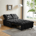 Modern Sofa Velvet Pull Out Bed,Independently Removable Backrest, Have Usb Port And Swivel Phone Stand ,Black Black Wood Velvet 2 Seat