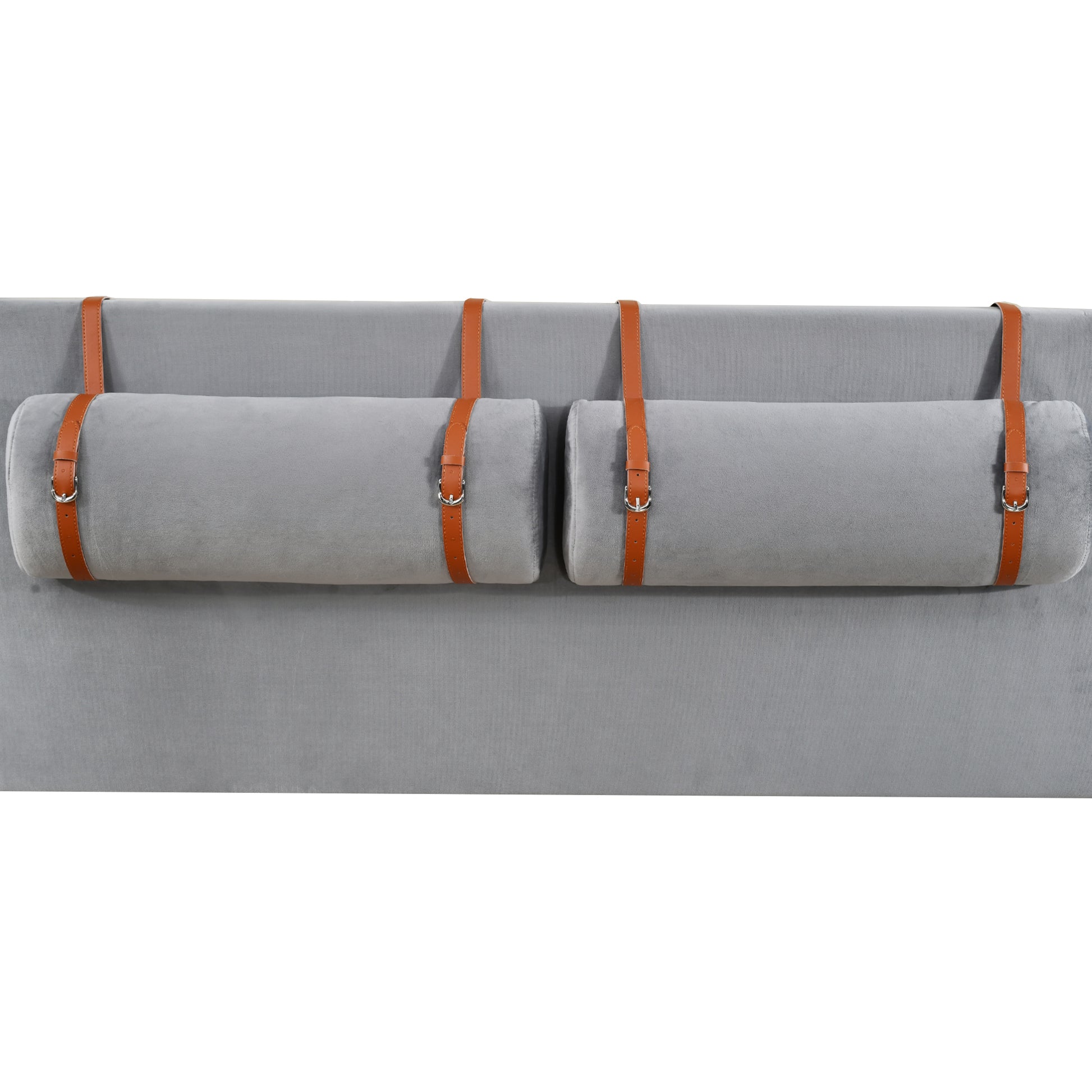 Full Size Upholstered Platform Bed With Two Outlets And Usb Charging Ports On Both Sides, Two Bedside Pillows, Storage Shelf, Velvet,Gray Full Gray Mdf Lvl