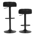 Round Storage Bar Stool Set Of 2, Black Linen Height Adjustable Barstool, 360 Counter Height Swivel Stool, Armless Bar Chair With Metal Frame For Kitchen Counter Dining Living Room Black Set Of 2 Foam Linen