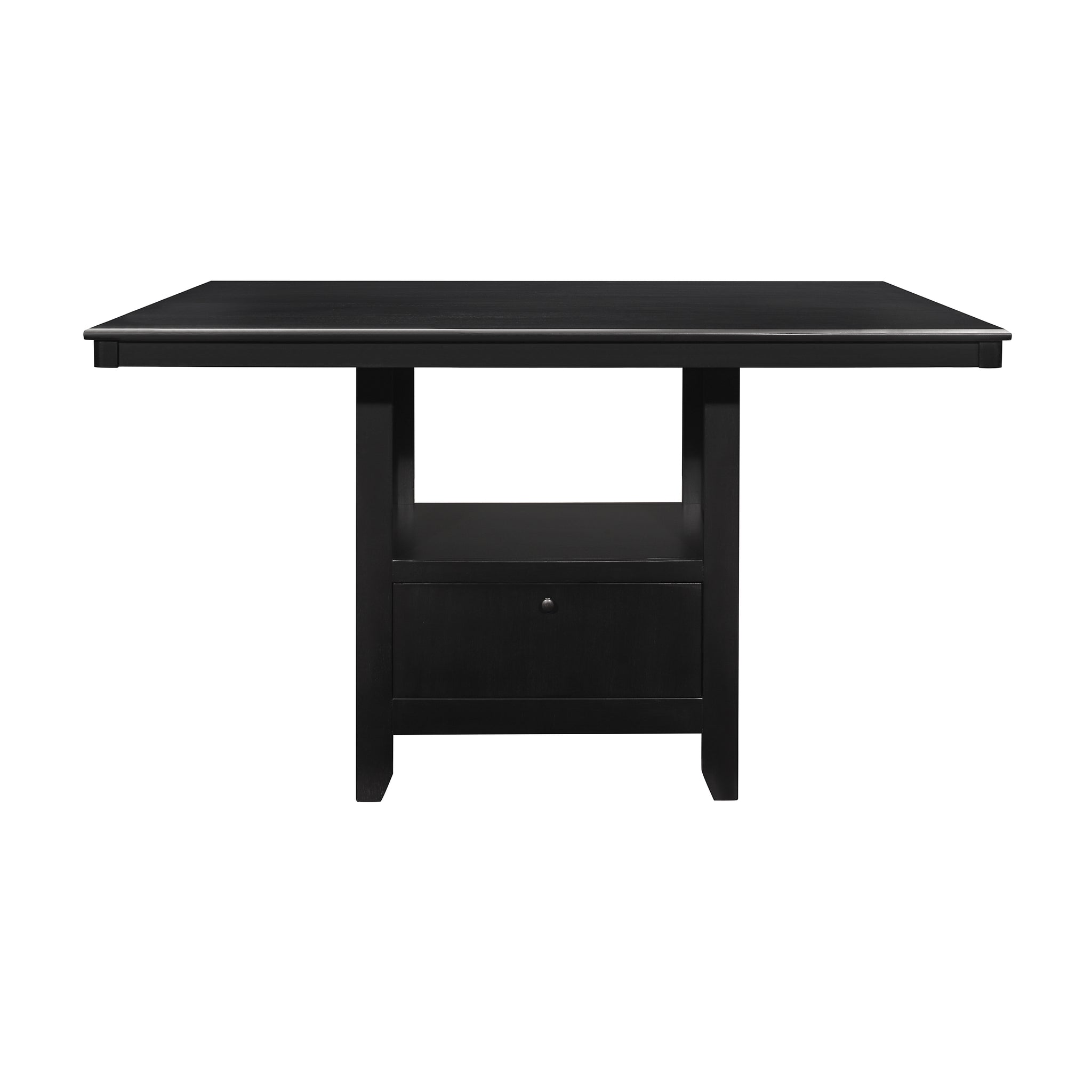 Charcoal Gray Finish Counter Height Table With Base Storage Casual Style Dining Kitchen Furniture 1Pc Charcoal Seats 6 Dining Room Casual Kitchen & Dining Tables Rectangular Wood