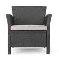 St Lucia 4Pc Sofa Set Grey Pe Rattan Iron Waterproof Fabric