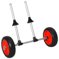 Soozier Universal Kayak Cart, Trolley Trailer Kayak Wheels With Strong Aluminum Frame, Adjustable Width Crossbar, & Large Tires Black Silver Aluminum