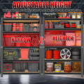 5 Tier Storage Rack, Adjustable Height Shelving, Warehouse Supermarket Basement Storage, Black Requires Assembly 5 Black Nature Standard Horizontal Primary Living Space Open Back Metal Classic