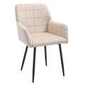 Dining Chairs Set Of 2, Upholstered Kitchen Chairs With Comfortable Seat, Velvet Dining Chairs With Armrests, Easy To Assemble And Clean, For Dining Room, Kitchen, Living Room, Cream Color Cream